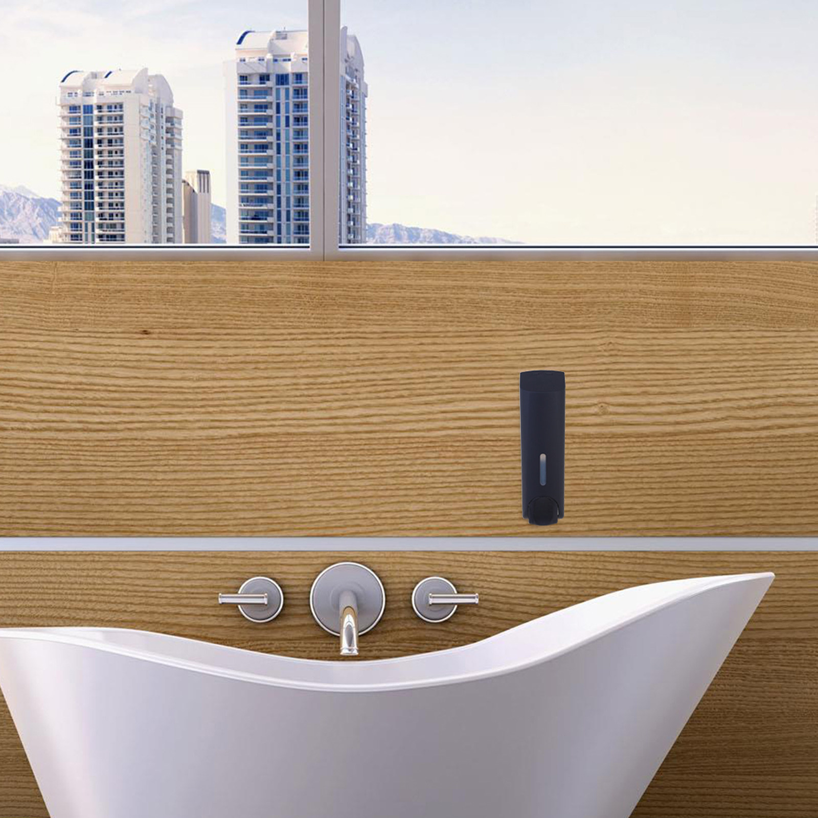 Home Bathroom Wall Soap Dispenser - 1Pcs Premium Wall-Mounted Soap Dispenser Black