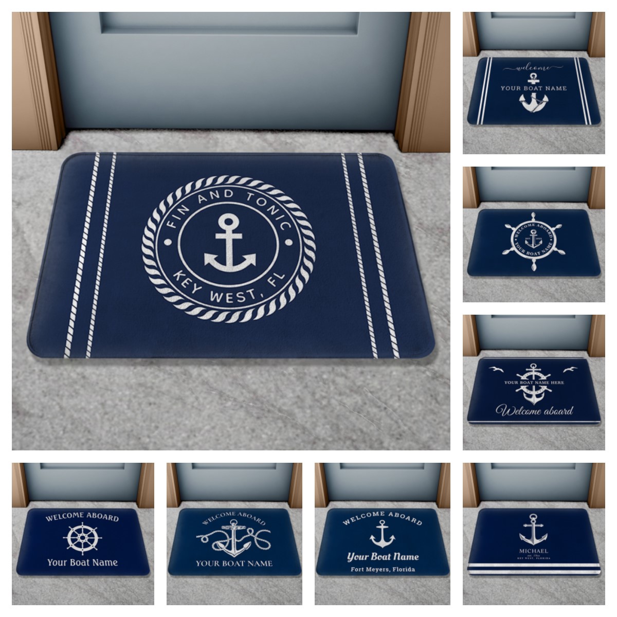Home Bathroom Name - Personalized Custom Boat Name Doormat Indoor