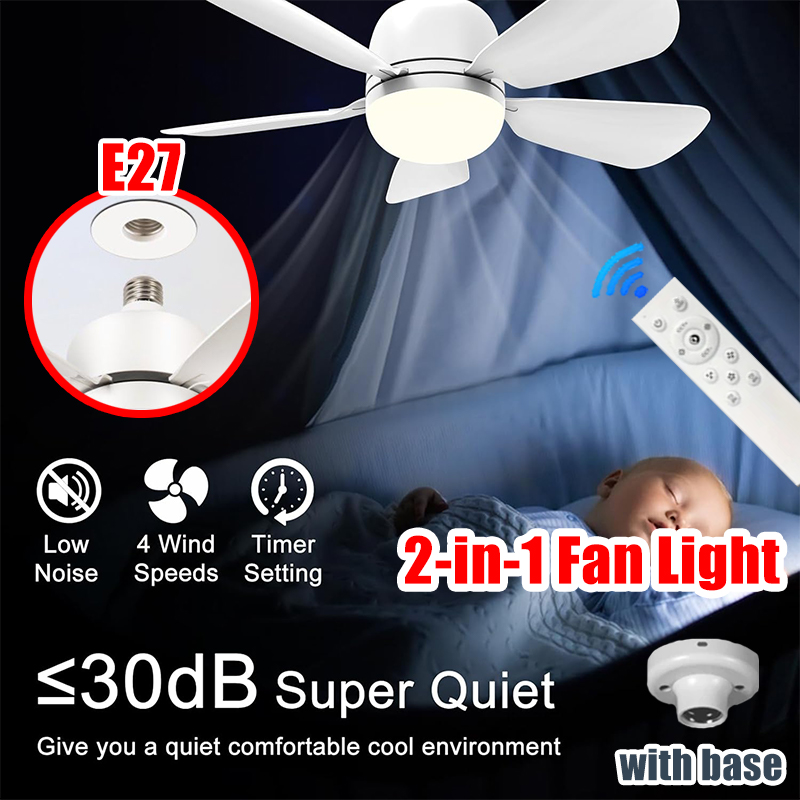 Home Bathroom Fan - 16 Inch 2-in-1 Ceiling Fan with