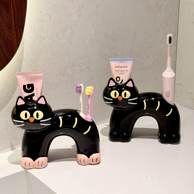 Home Goods Bathroom Storage - Personalized Creative Cute Black Cat Home
