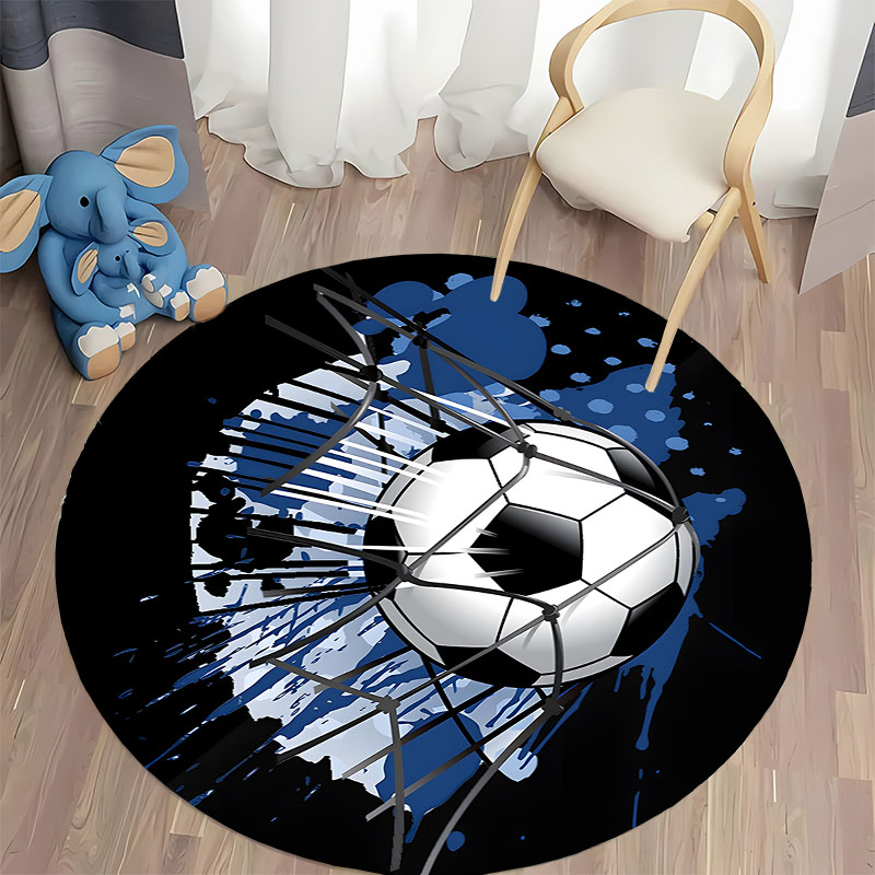 Home Bathroom Fan - Free shipping! Soccer-Themed Round Rug for