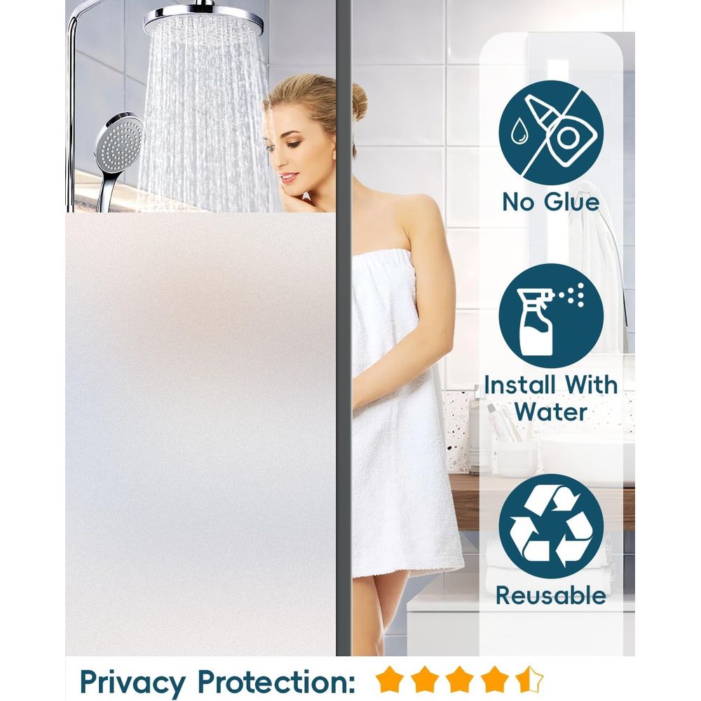 Rosted Glass Window Privacy Fi - Home Bathroom Window Tint ulasan dan harga
