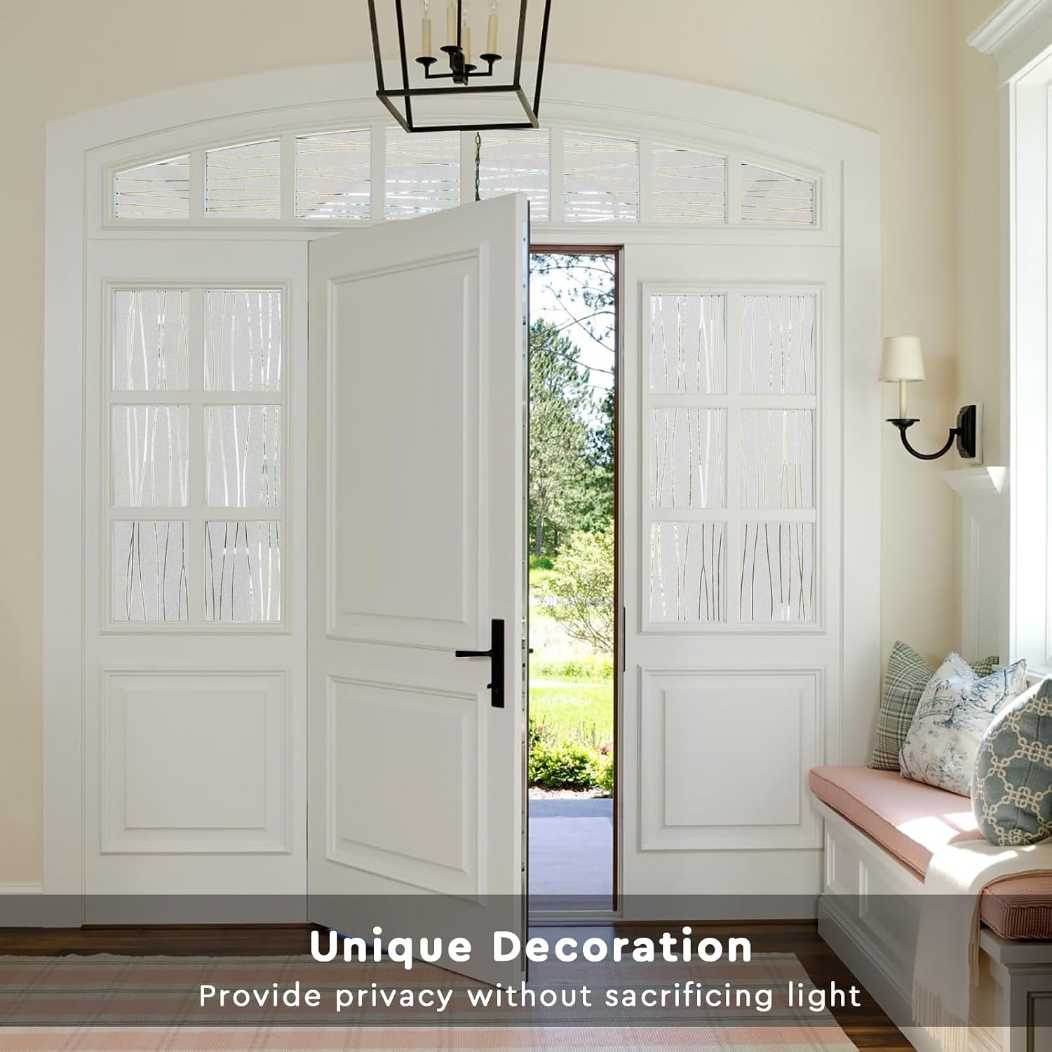 Stripe Pattern Frosted Window  - Home Bathroom Window Tint ulasan dan harga