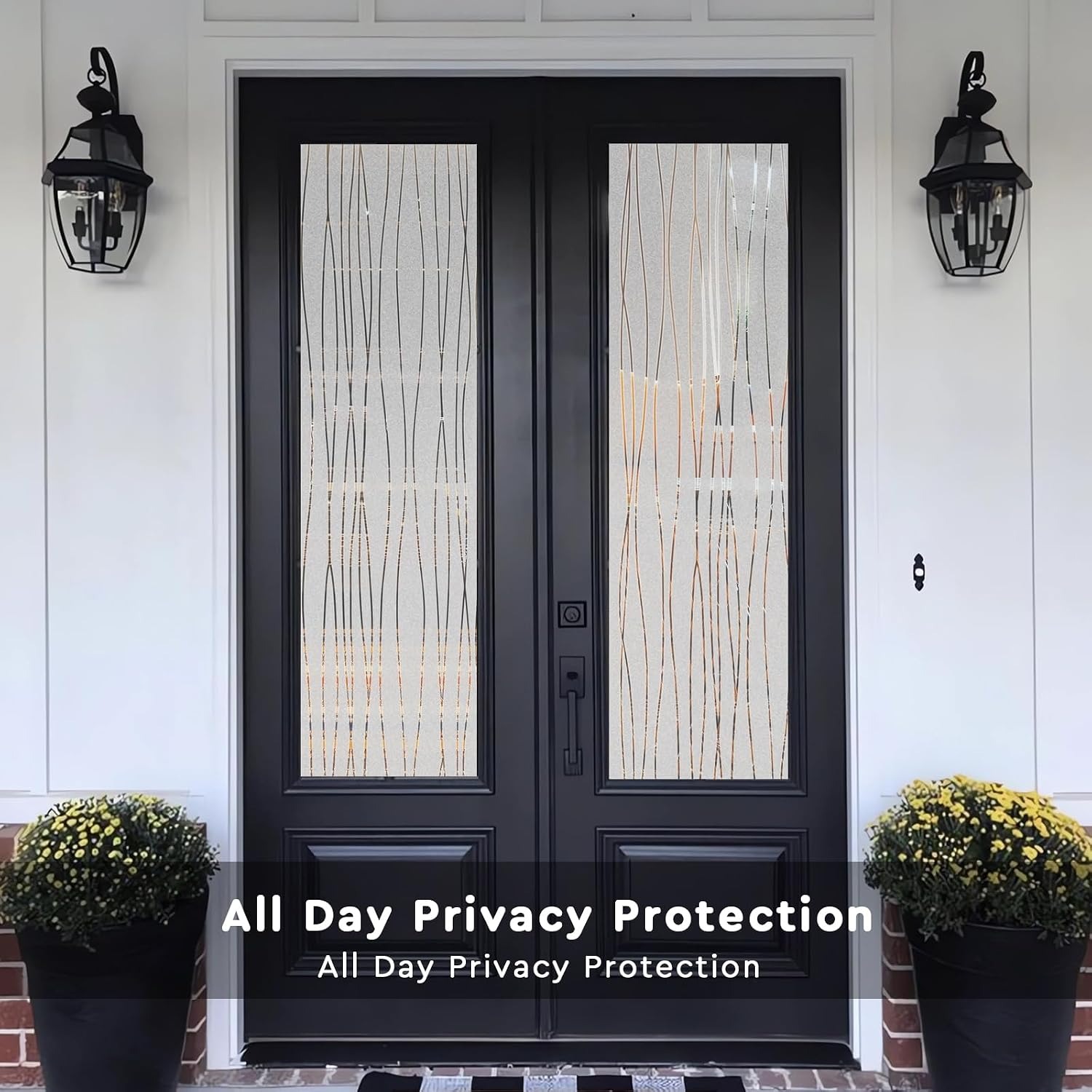 Stripe Pattern Frosted Window  - Home Bathroom Window Tint ulasan dan harga