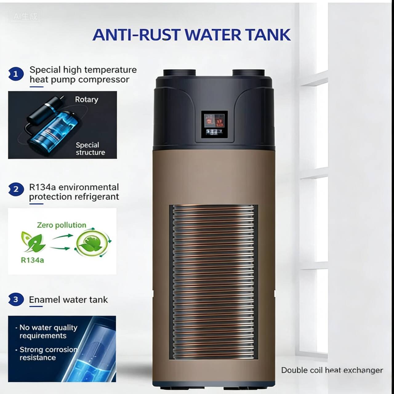 200L All-in-One Heat Pump Wate - Home Bathroom Water Heater ulasan dan harga