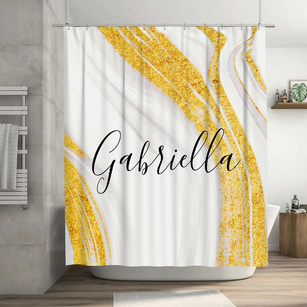 Gold Marble Shower Curtain Per - Home Bathroom Name ulasan dan harga