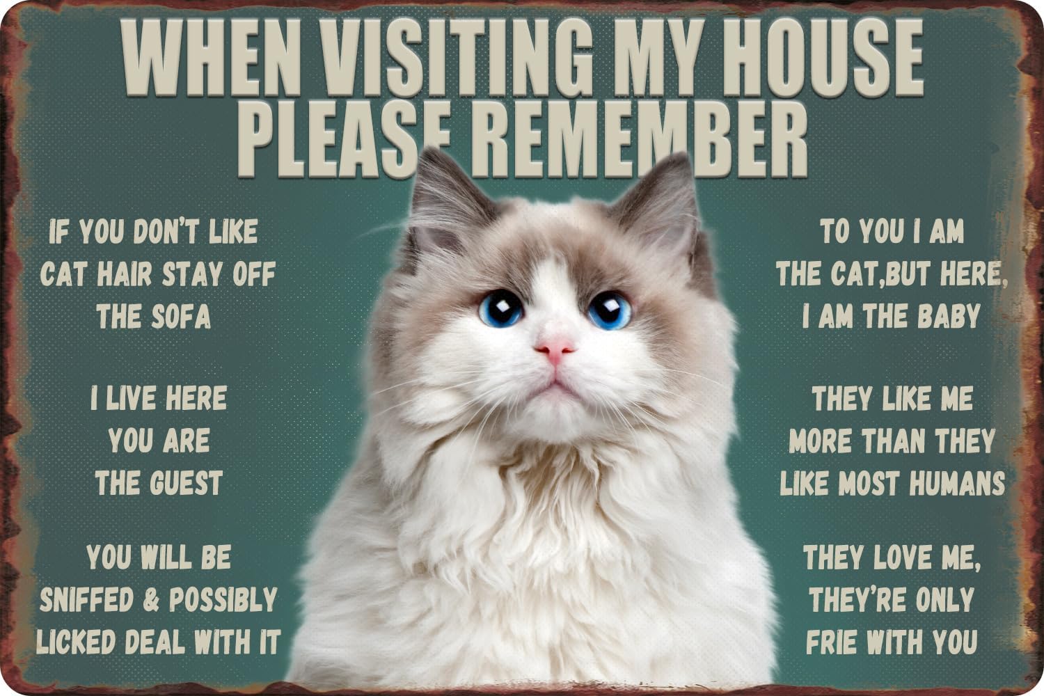 Funny Cat Metal Tin Sign - Whe - Bathroom Home Visit ulasan dan harga