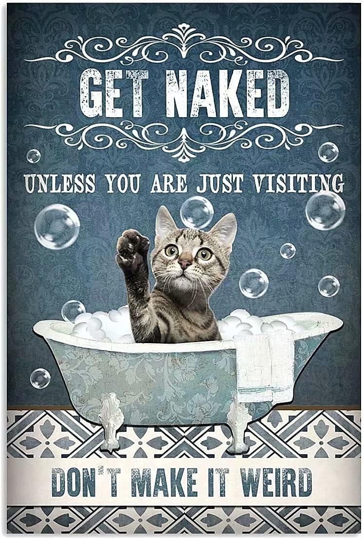 Kitten Bathroom Metal Tin Sign - Bathroom Home Visit ulasan dan harga