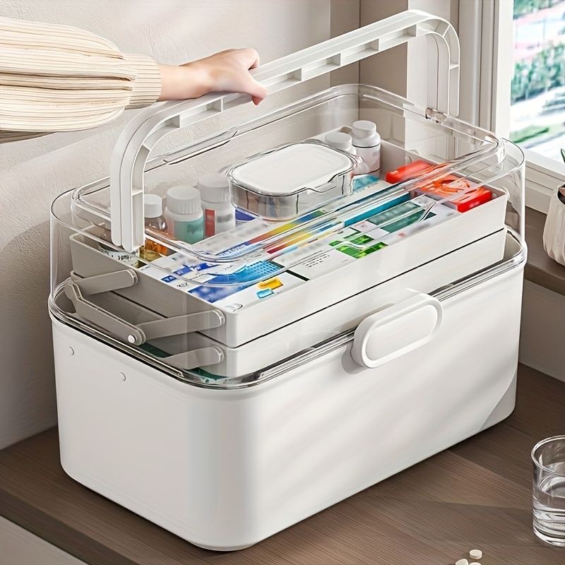 Large Capacity Clear Lid Medic - Home Goods Bathroom Storage ulasan dan harga