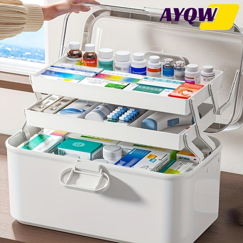 Large Capacity Clear Lid Medic - Home Goods Bathroom Storage ulasan dan harga