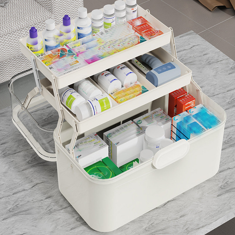 Large Capacity Clear Lid Medic - Home Goods Bathroom Storage ulasan dan harga