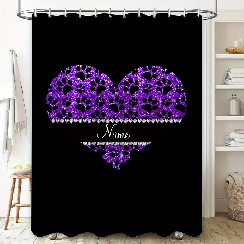 Purple Heart Shower Curtain Cu - Home Bathroom Name ulasan dan harga
