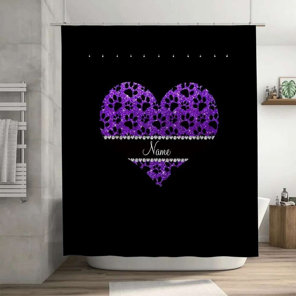 Purple Heart Shower Curtain Cu - Home Bathroom Name ulasan dan harga