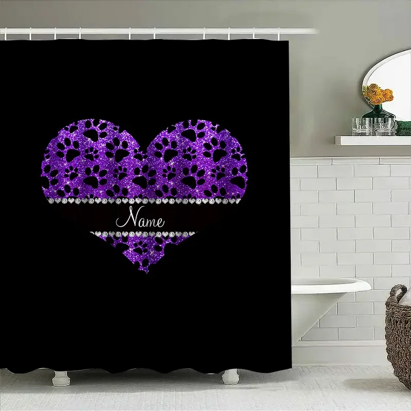 Purple Heart Shower Curtain Cu - Home Bathroom Name ulasan dan harga