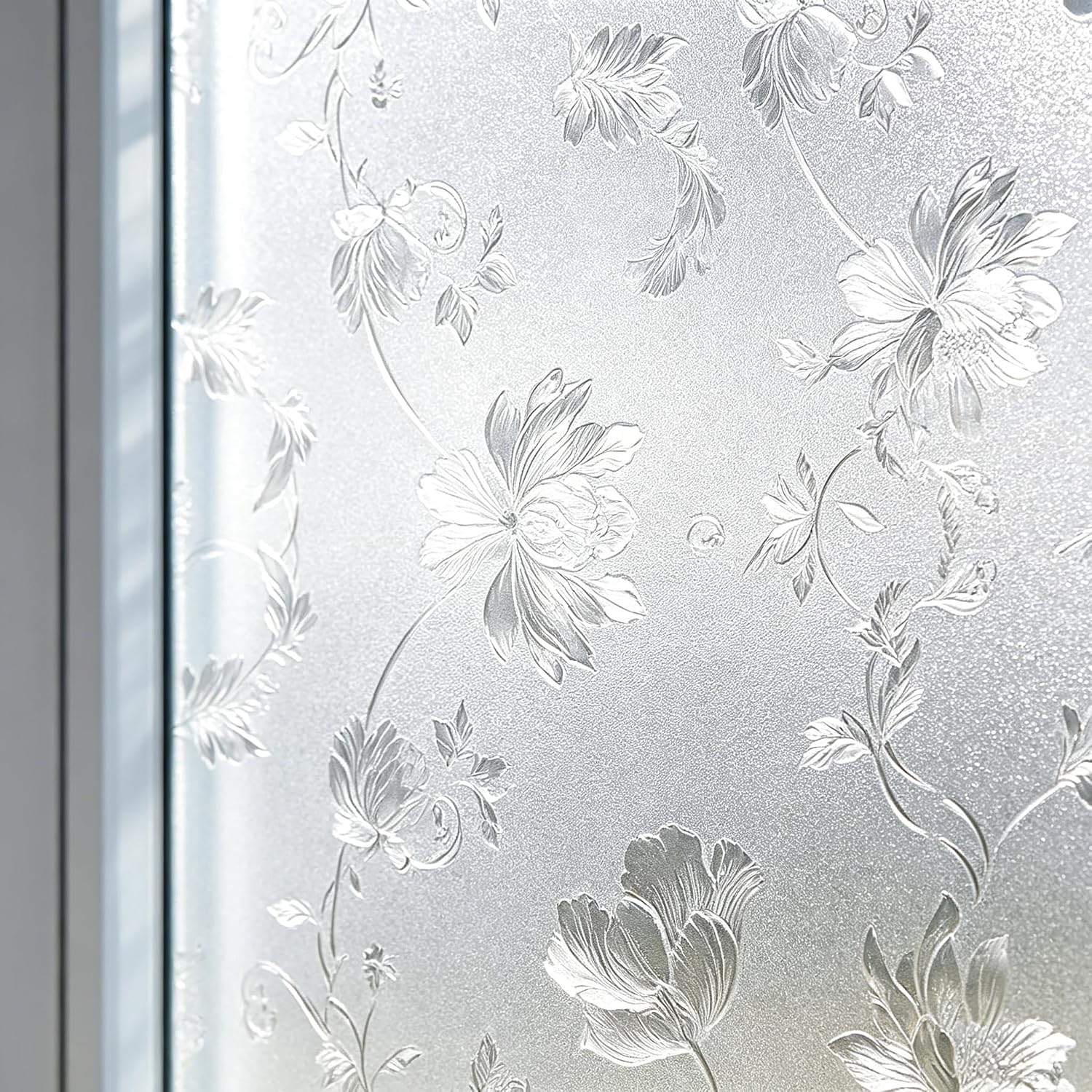 Floral Frosted Window Privacy  - Home Bathroom Window Tint ulasan dan harga