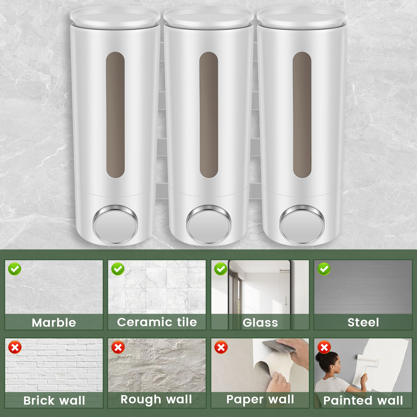 500ml Wall Mounted Bathroom Li - Home Bathroom Wall Soap Dispenser ulasan dan harga